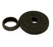 10mm Wide Velcro (loops & hooks integrated) 1 Meter Black