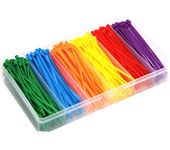 600Pcs Colorful Plastic Nylon Tie 3x100mm with Case for RC Accessory