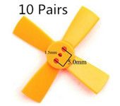 10 Pairs 1535 38mm 4 Blade ABS Propeller  For 60-80 FPV Racing Frame yellow