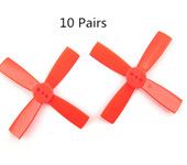 10 Pairs 2035 50mm 4 Blade ABS Propeller 1.5mm Mounting Hole For 80-110 FPV Racing Frame red