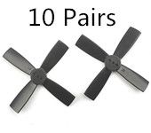 10 Pairs  2035 50mm 4 Blade ABS Propeller 1.5mm Mounting Hole For 80-110 FPV Racing Frame black