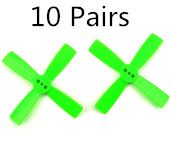 10 Pairs  2035 50mm 4 Blade ABS Propeller 1.5mm Mounting Hole For 80-110 FPV Racing Frame green