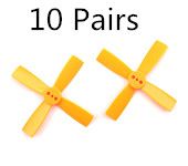 10 Pairs  2035 50mm 4 Blade ABS Propeller 1.5mm Mounting Hole For 80-110 FPV Racing Frame orange  