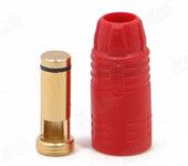 AMASS AS150 7mm Anti-spark Gold-plated Banana Connector (bullet connector) W/ resistor- Male, Red