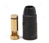 AMASS AS150 7mm Anti-spark Gold-plated Banana Connector (bullet connector) W/ resistor- Male, Black