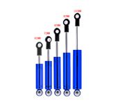 2pcs 92mm Metal Shock Absorber With Inner Spring Universal For 1/10 RC Car TRX4 SCX10 D90 Off Road On Road Racing