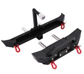 Metal Front Rear Bumper Tire Carrier With Led Lights For 1/10 RC Crawler Axial SCX10 TRX4 D90 90046 90047 Upgrade Parts