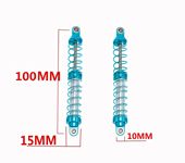 2PCS Oil Adjustable 100mm Metal Shock Absorber Damper for 1/10 RC Car Parts SCX10 TRX4 D90