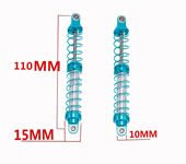 2PCS Oil Adjustable 110mm Metal Shock Absorber Damper for 1/10 RC Car Parts SCX10 TRX4 D90