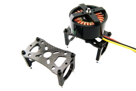 Motor Mount for MultiRotor 3k Carbon fiber for 19-25mm pipe clip