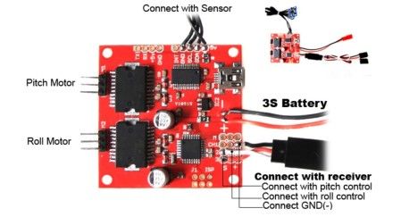 Handheld 3Axis Brushless Gimbal DSLR 2.5kg 2 x 2-axis controller
