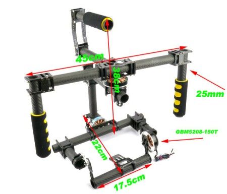Handheld 3Axis Camera Brushless Gimbal for Canon 5D2 3 x Motors