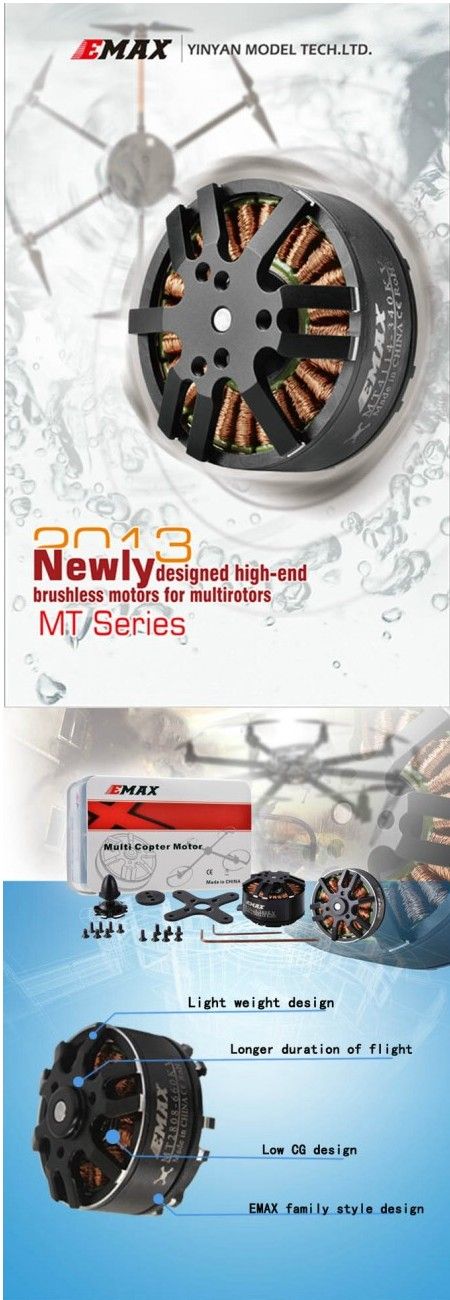 EMAX MT Series MT2808 660KV Outrunner Brushless Motor Multirotor