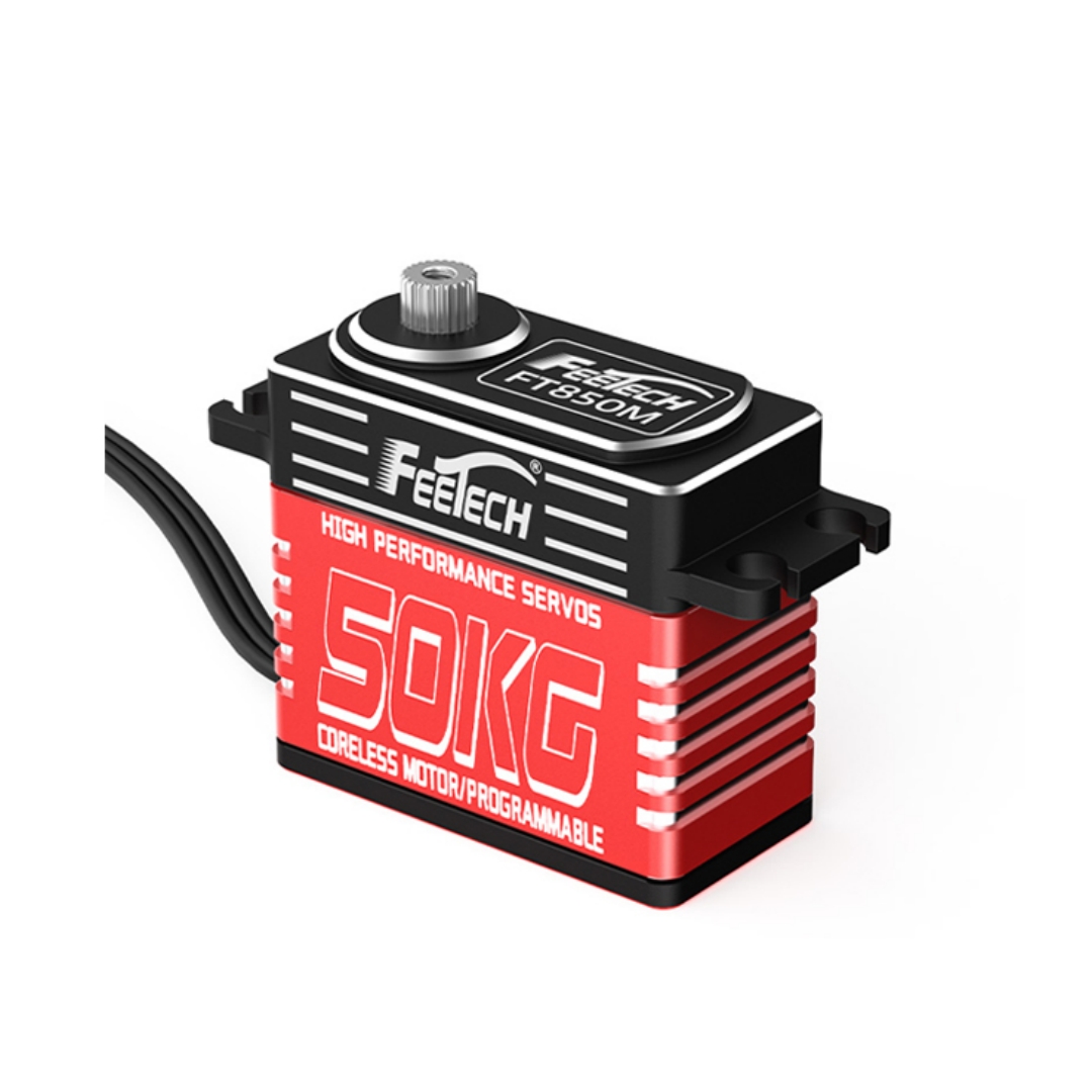 Feetech FT850M 7.4V 50kg Servo Celess Motor Steel Gear 180 Degree for RC Car Traxxas Power Truck Robot Scale Clawer Drone Accessories