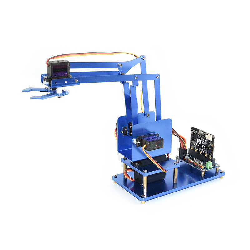 Waveshare 4-DOF Metal Robot Arm Kit I2C Controlled Full Aluminium Alloy Body for micro:bit