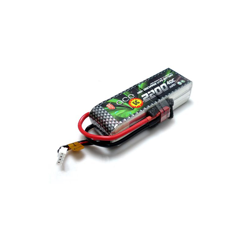 Gens ACE 2200mAh 11.1V 3S1P 40C Lipo Battery with T Plug for RC Helicopter