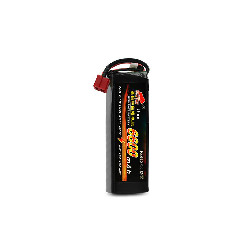 Fire Bull 11.1V 6600mAh 35C 3S Rechargeable Lipo Battery T Plug For 1/10 RC Car Drone Boat