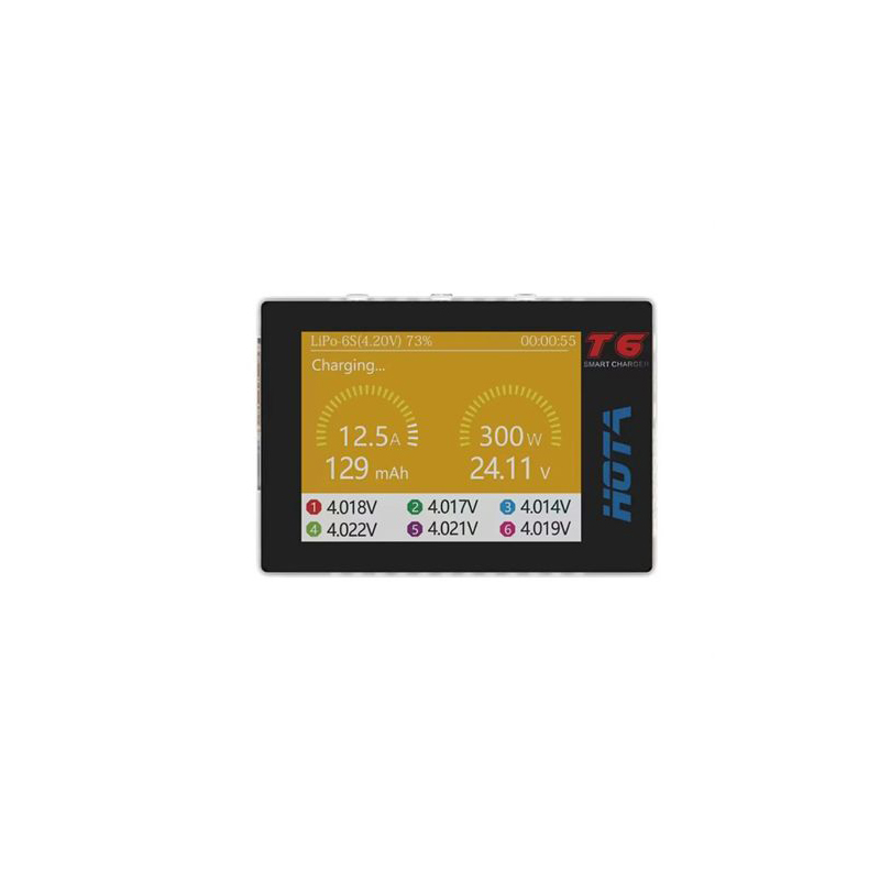 HOTA T6 300W 1-6S Intelligent Charger for a wide range of devices NiZn/Nicd/NiMH Battery RC Drone Spares