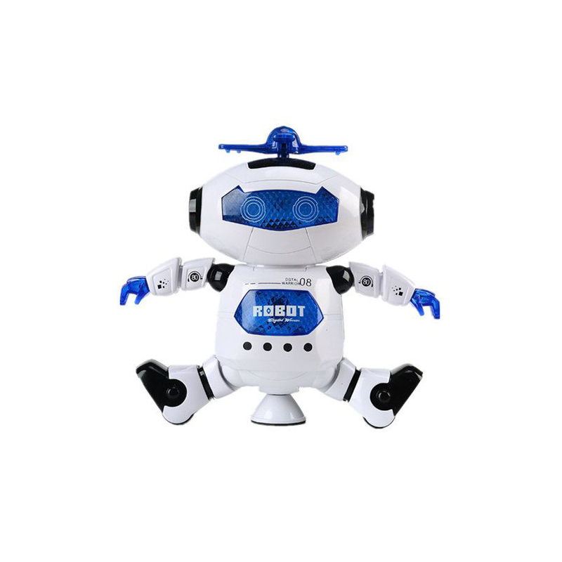 Electric Space Intelligent Robot Multicolor Shine Cool Dancing Robot Toy - White