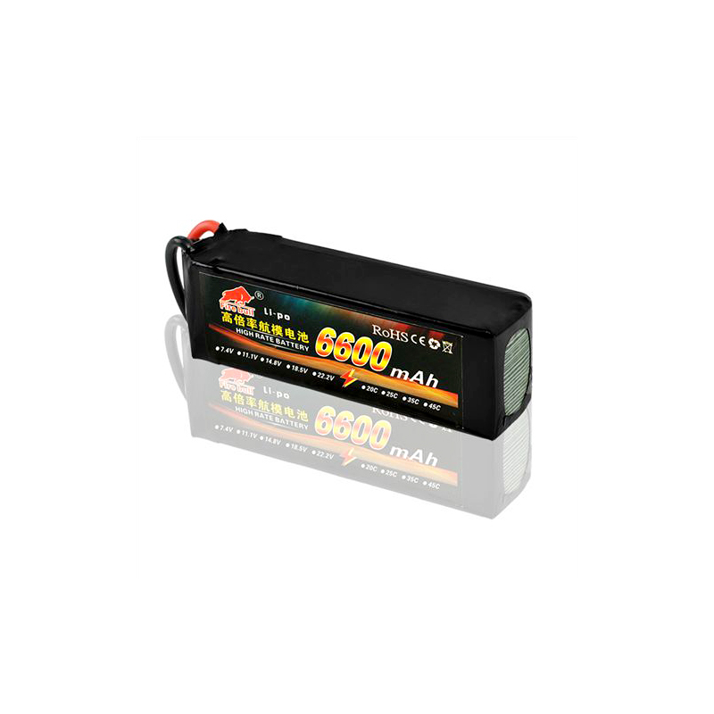 Fire Bull 14.8V 6600mAh 35C 4S Rechargeable Lipo Battery T Plug For 1/10 RC Car Drone Boat