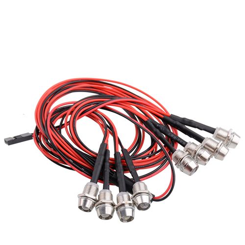 RCW8 Oil/tram Car Model Car Special Modified Car Lights 8LED 5mm 4 Red 4 White with Metal Lamp Cup